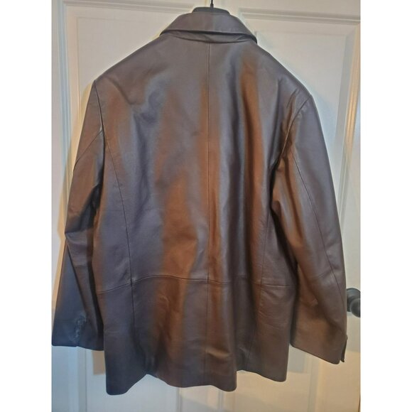 Excelled 100% Leather Men's size Medium Jacket/blazer w/button closure BROWN - Picture 3 of 12